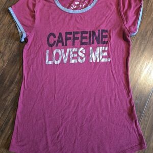 Caffeine Loves Me Pink T-Shirt